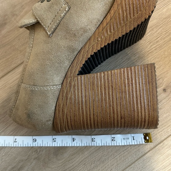 Vintage 90s Y2K Extra Chunky 1.5" Platform Suede Loafers Sz 8 - Picture 7 of 12